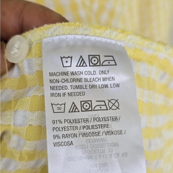 Susan Graver Weekend Tunic Yarn Dyed Check Shirt Yellow 3X Plus Button Up - Picture 7 of 13